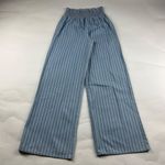 Blue Spice Chambray Denim Pinstripe Wide Leg Pant M Photo 0