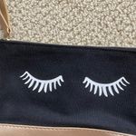 Ipsy Cosmetic Case Eyelash Eyes Black Tan Bag 5” x 7.5” Like New Photo 2