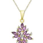 NWT Amethyst and Diamond Pendant Necklace in 18k Gold Photo 0