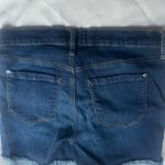 Kensie Dark Blue Frayed Hem Denim Shorts  Photo 3