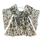 Free People Heart of Gold Floral Print Mini Dress Butterfly Sleeves Size Small Photo 1