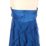 XScape Strapless Blue Ruffle Baby Doll Cocktail Dress 6 Wedding Coquette Flirty  Photo 5