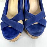 DOLCE VITA Women’s Jill Open Toe Slingback Wedge Sandal Suede Blue Size 10 Photo 5