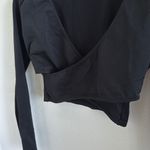 Forever 21 Free People Black Super Stretchy Long Sleeve Crop Top Wrap Back Medium Photo 3