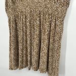 Old Navy  Brown Smocked Mesh Mini Dress Defined Waist Tie Shoulder Size 3X Photo 8