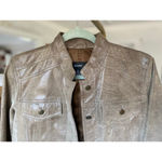 Alfani  Metallic Genuine Leather Jacket Shiny Bronze Textured Moto Streetwear Y2K Photo 5