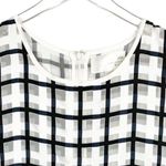 J.O.A. Los Angeles Black White Windowpane Sheer Grid Sleeveless Top Blouse M Photo 3