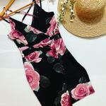 Almost Famous Juniors' Floral-Print Faux-Wrap Dress, Black/Pink (SM)E108 Photo 5