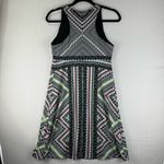 prAna  Sporty Mini Dress Racer Back Size Small Ariel Aztec Print Built-In Bra Photo 3