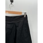 Ann Taylor Skirt Women 4 Black Solid Pleated A-Line Cotton Blend Hidden Back Zip Photo 2