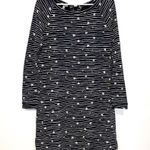 Talbots T BY  Long Sleeve Mixed Print Dress Navy Blue Cream Striped Floral Cotton Photo 0