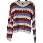 OWN IT Made in Italy Chunky Knit Striped Sweater Cozy Multicolor – Size S – NWT Purple Photo 0