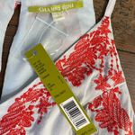 Gianni Bini NWT  Pool Party Maxine Peplum Romper Blue Embroidered - Sz S 💛🎀 Photo 13