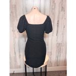 Blishe Black Puff Sleeve Mini Dress | Eyelet Lace Sweetheart Bodycon Dress Size Size M Photo 9