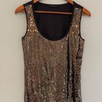 Elie Tahari  Brown Sequin Tank Top Size XS Photo 0