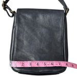 Vintage La Donne Leather Collection Flap Slim Black Shoulder Bag Purse Crossbody Photo 4
