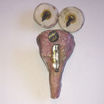 Vintage Ceramic Floral Basket Bouquet Round Clip On Earrings Set Photo 4