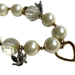 Betsey Johnson  Ivory Angel Heart Stretch Pearl Charm Bracelet u Photo 4