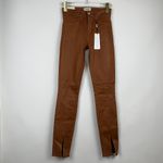 L'Agence L’Agence Jyothi High Rise Split Ankle Pants Jeans Cognac Coated Size 24 NWT Photo 1