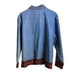 Vintage Life Style Women’s Denim Jacket Button Front Embroidered Size Medium Sk Blue Photo 2