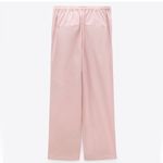 ZARA NWOT pink poplin pant’s drawstring waist straight leg pants Photo 4