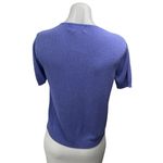August Silk 100% Silk Women's Blue Rib Knit Short Sleeve Tee T-shirt Top Size L Photo 1