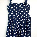 Modcloth iXiA Sundress  Summer Traveling Cupcake Dress Navy & White Polka Dots Photo 2