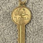 RARE Vintage 14K Yellow Gold Las Vegas Key Charm Pendant 1” Photo 0