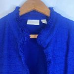 Chico's Tweed Longline Fringe Trim Jacket Cardigan 100% Cotton Size 3/LG Layering Photo 3