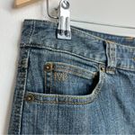 Michael Kors  Y2K Dark Wash Denim Front Pleat Midi Skirt Photo 7