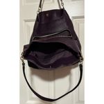 Coach Leather Purple Pebble Hobo Shoulder Bag Gold Zippers Chain Purple Interior Photo 5