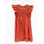 SEA New York Gladys Hand Smocked Rust Flutter Sleeve Cotton Tunic Mini Dress Size 4 Photo 2
