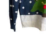 DIVIDED Christmas Women Sweater S Crew Neck Long Sleeve Jingle‎ Bell Novelty Blue Photo 3