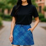 Oakley  Golf Skort Women's Blue Plaid Athletic Drawstring Pockets Size 6 Photo 5