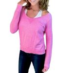 American Eagle Mixed Stitch Pink Off Shoulder Scoop Neck Sweater Medium Photo 11