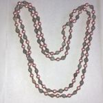 Lot of 2 Vintage Pink Faux Pearl and Gray Shell Beaded Boho Necklaces Photo 3