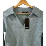 Nasty Gal Collar Plunge Long Sleeve Cropped Sweater NWT Size Small NWT Photo 2