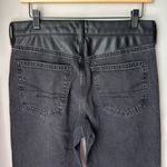 American Eagle BLACK STRETCH SUPER HIGH-WAIST VEGAN LEATHER ANKLE STRAIGHT JEAN Photo 7