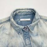 7 For All Mankind Bleached Denim Chambray Shirt XS Photo 2