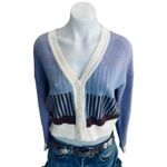 MINKPINK  Lavender Cropped Oversized Cardigan Sweater MEDIUM Colorblock Soft $109 Photo 7