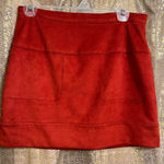 Bebe Burnt Rust Orange Suede Lined Stretch Mini Skirt Size 10 Photo 0