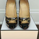 Christian Louboutin ’s Leopard Print Patent Very Privé Peep-Toe Pumps Photo 1