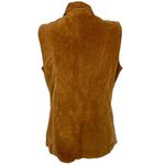 Charter Club  Vintage Leather Suede Vest Zipper Front Camel Brown Size Large Photo 6