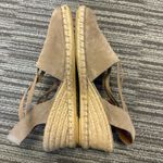 Verbenas Maika Taupe Suede Wedge D’Orsay Espadrille Sandals Boho Preppy Coastal Tan Size 9.5 Photo 4