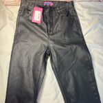 Edikted  Leather Flare Jeans Faux Black Photo 1