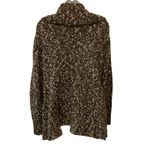 Chico's Chico’s Heavy Cowl Neck Knit Full Zip Cardigan coat Sweater Brown White Size 2 Photo 4