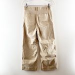 Gap Relaxed Fit High Rise Wide Leg Cropped Denim Chino Khaki Jeans Tan 4 Photo 10