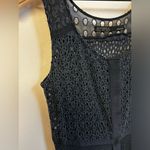 ALLSAINTS  Glesni Vest Mesh Eyelet Sheer Mini‎ Dress Fit & Flare Navy Blue Sz 2 Photo 4