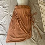 Open Edit NWOT  camel colored ruched skirt with side slit. Women’s size L Photo 2