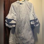 ZARA  Blue and White Striped Women’s Shirt Dress. Size L Photo 0